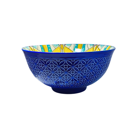 Blue Patterned Dip Bowl (15cm)