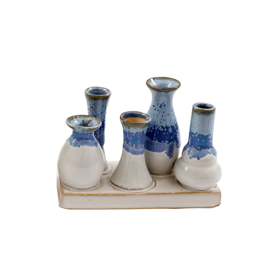 Mini Blue Vases Set