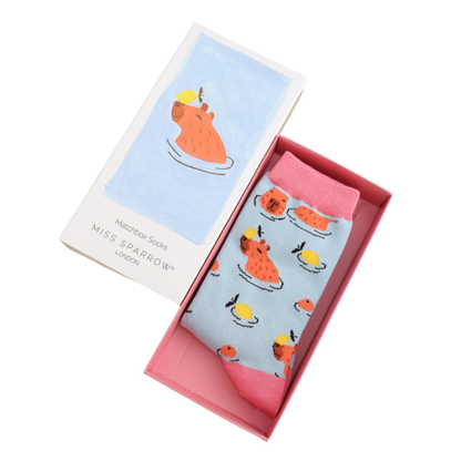Miss Sparrow Capybara Matchbox Socks