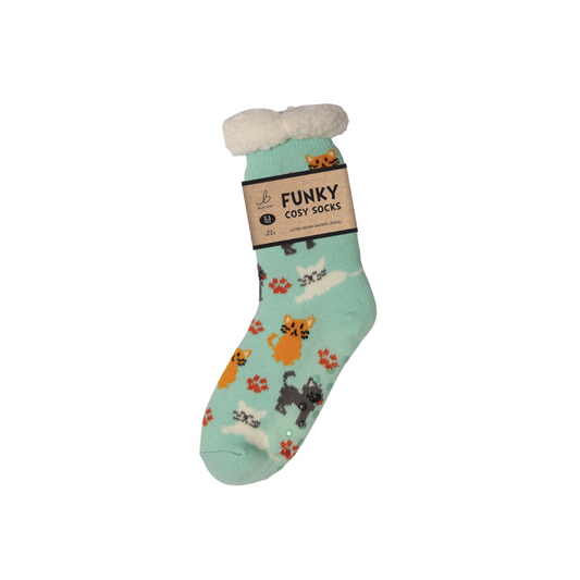 Sherpa Cats Slipper Socks