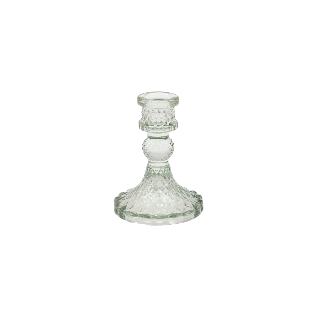 Seaglass Green Glass Dinner Candle Holder
