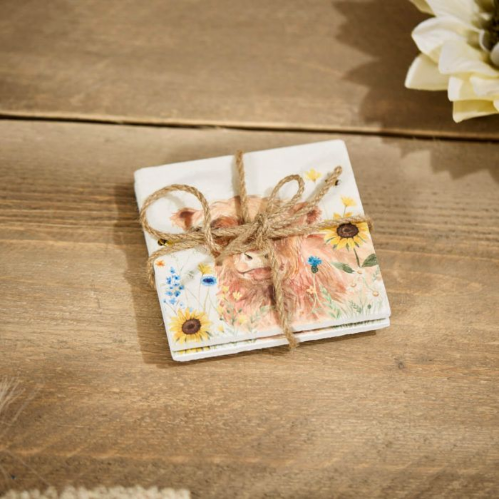 Highland Cow Slate Coasters (Set of 2)