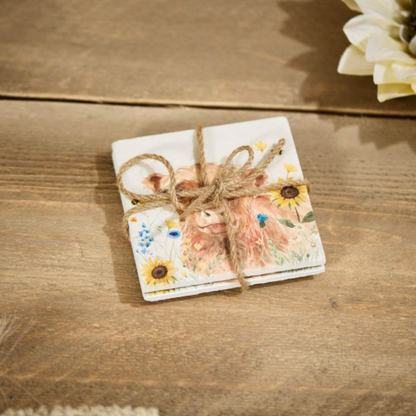 Highland Cow Slate Coasters (Set of 2)