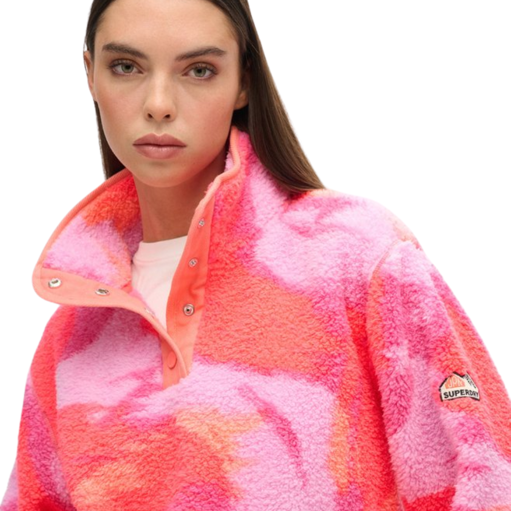 Superdry Super Soft Camo Coral Fleece Jumper