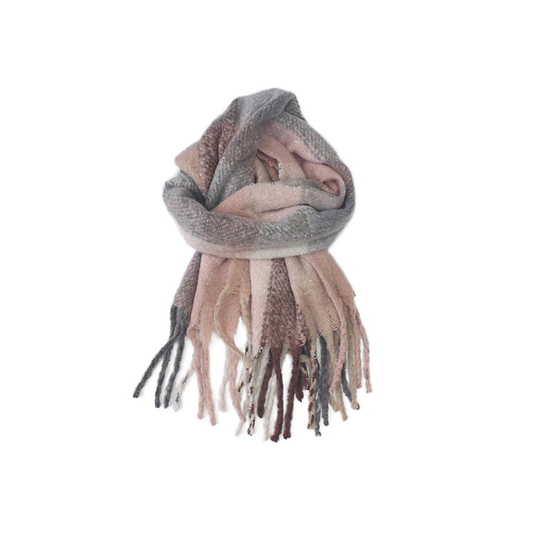 Pink, Cream & Grey Cosy & Comfy Scarf