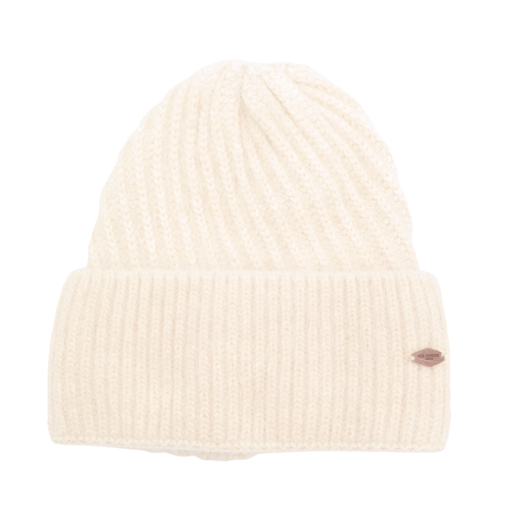 Miss Sparrow Chunky Knit Cream Beanie Hat