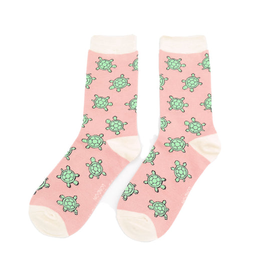 Miss Sparrow Pink Turtles Socks