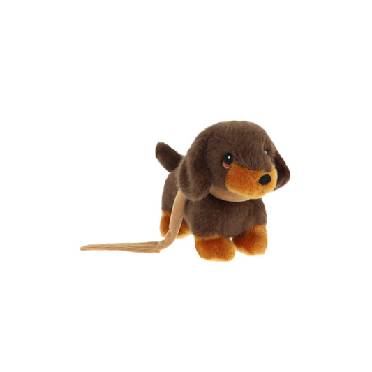 Keeleco 14cm Daschund on Lead Soft Toy