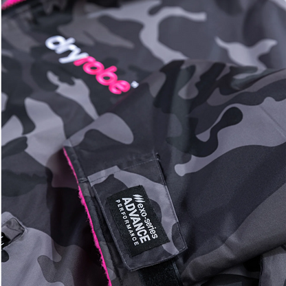 dryrobe Long Sleeve Black Camo & Pink Changing Robe (Adult)