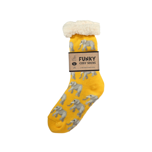 Sherpa Elephant Slipper Socks