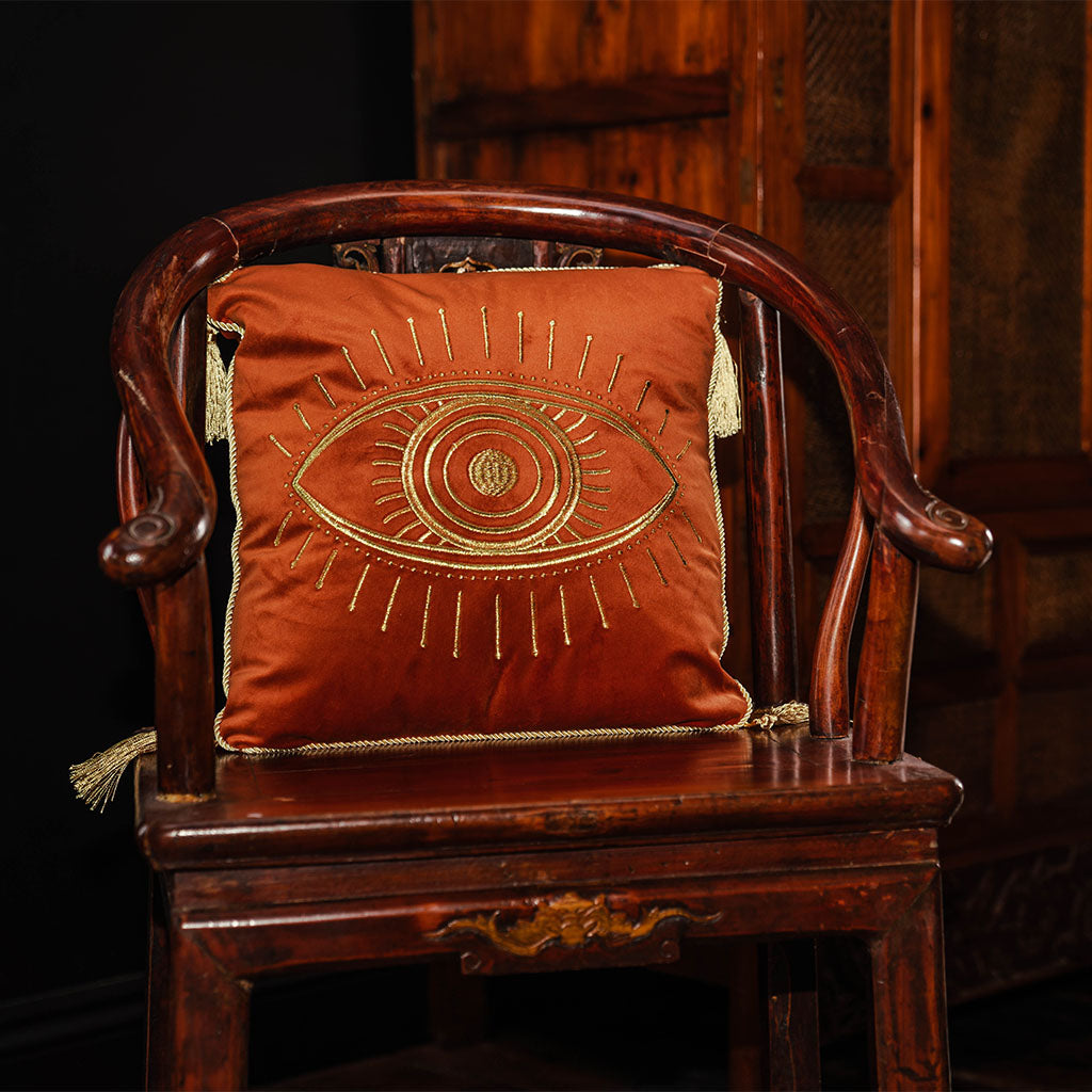 Burnt Orange Fantasy Eye Scatter Cushion