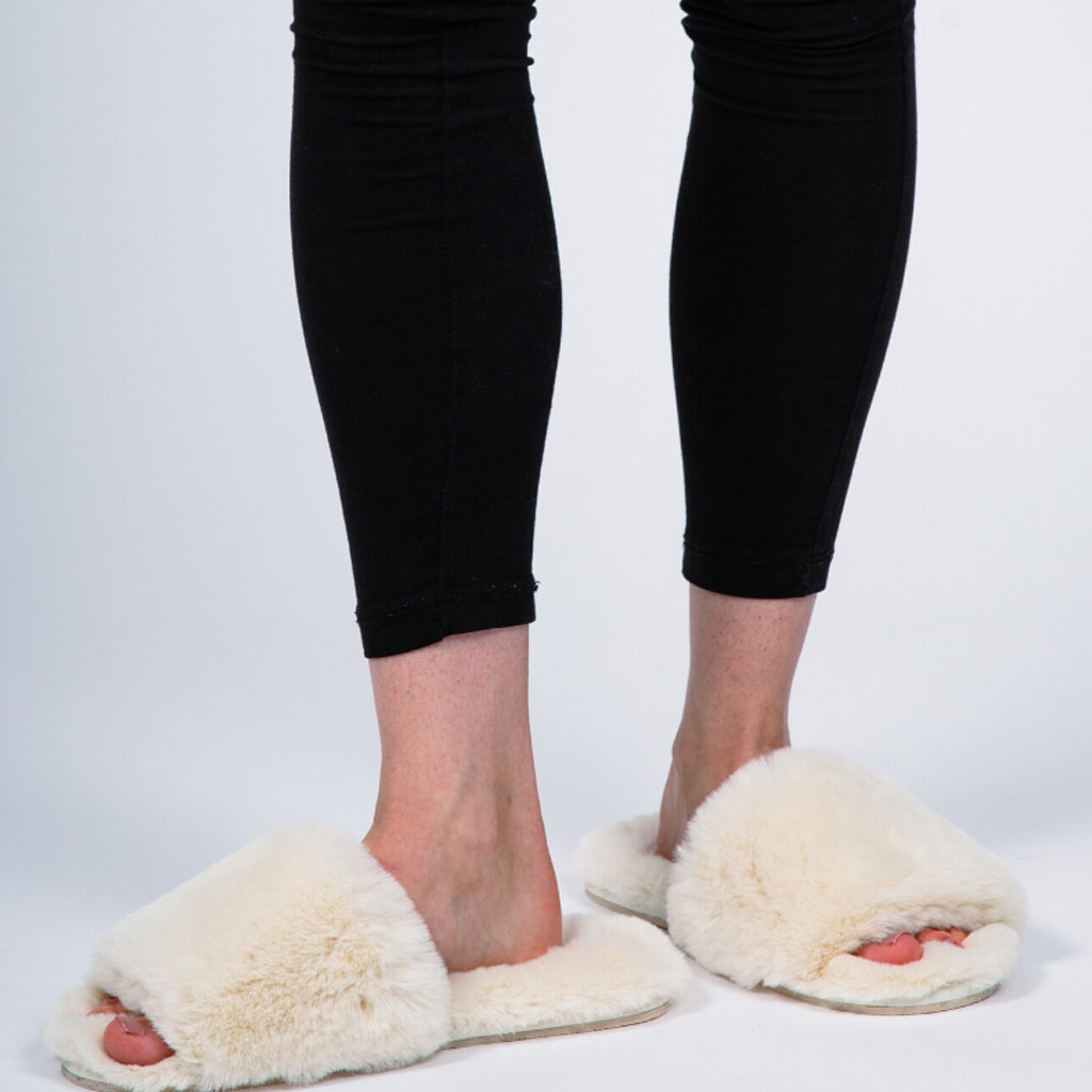 Miss Sparrow Slider Cream Slippers