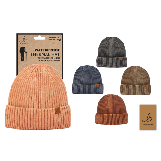 Washed Ribbed Waterproof Beanie