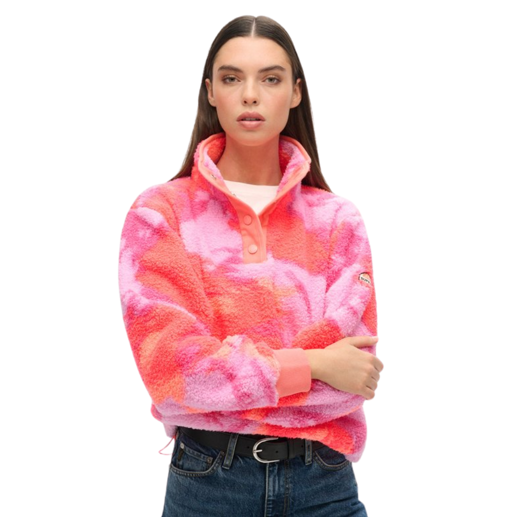 Superdry Super Soft Camo Coral Fleece Jumper