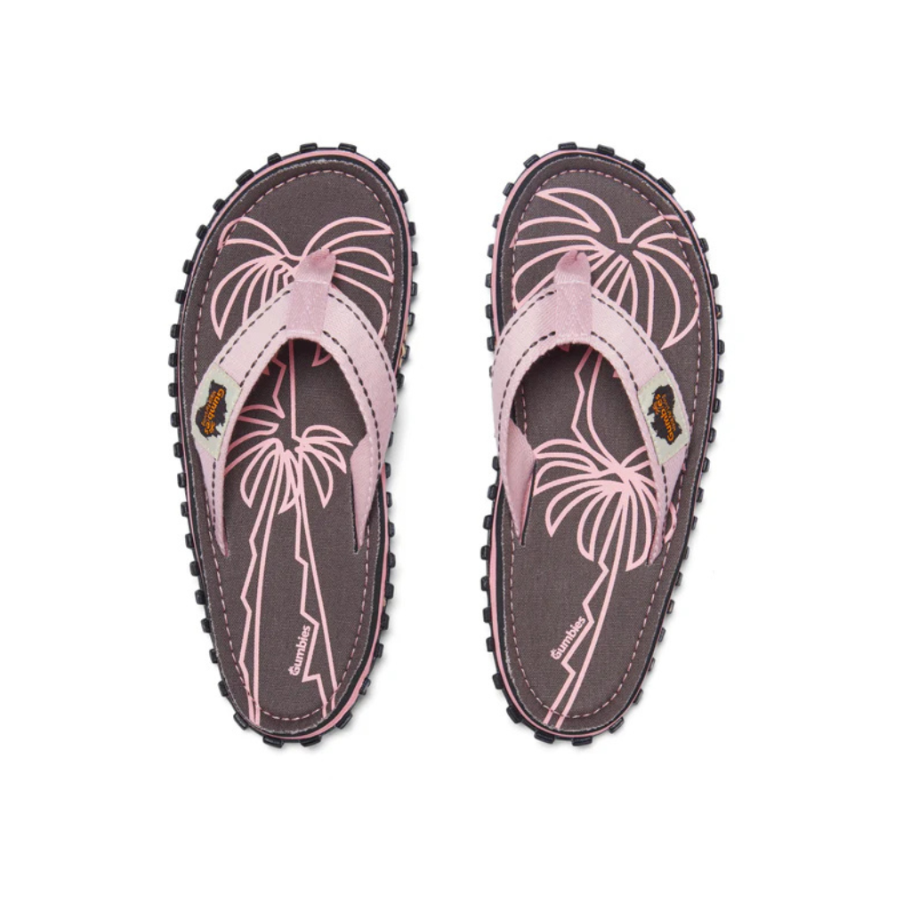 Gumbies Islander Palm Leaf Grey Flip Flops
