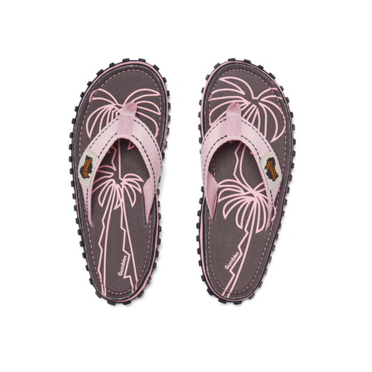 Gumbies Islander Palm Leaf Grey Flip Flops