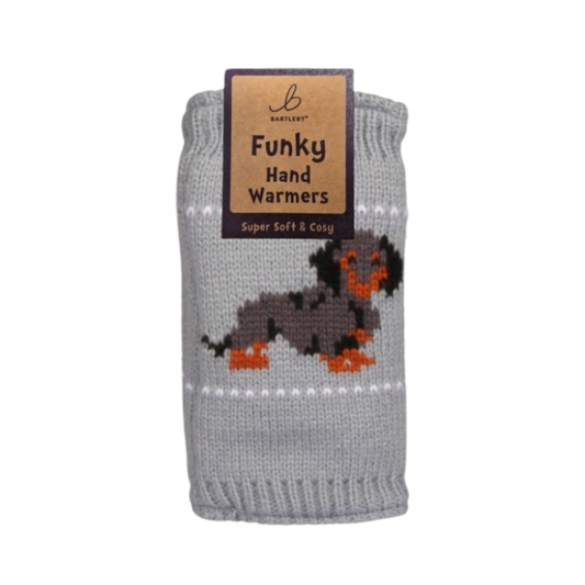 Fleece Lined Dachshund Blue Hand Warmers
