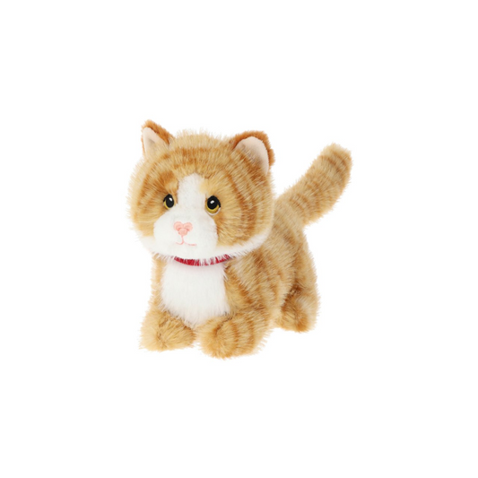 Keeleco 18cm Ginger & White Pouncing Kitten Soft Toy