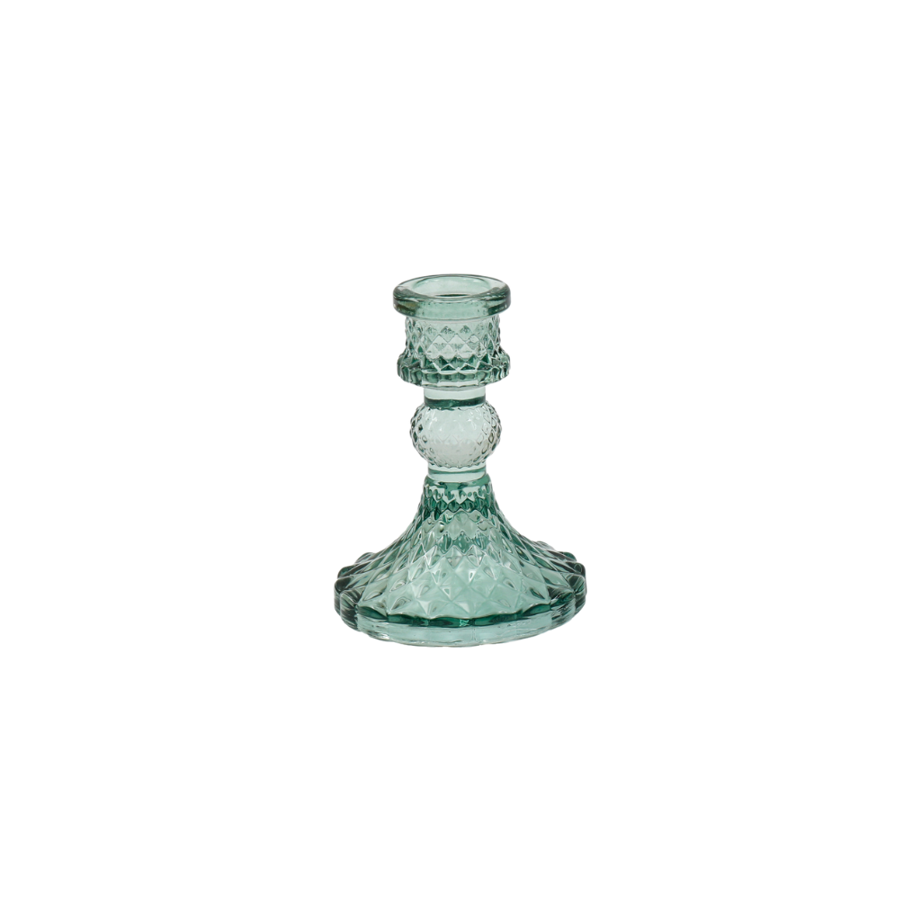 Green Glass Dinner Candle Holder