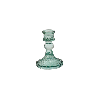 Green Glass Dinner Candle Holder