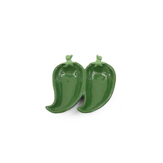 17cm Double Green Chilli Plate