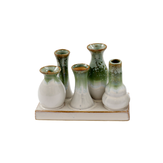 Mini Green Vases Set