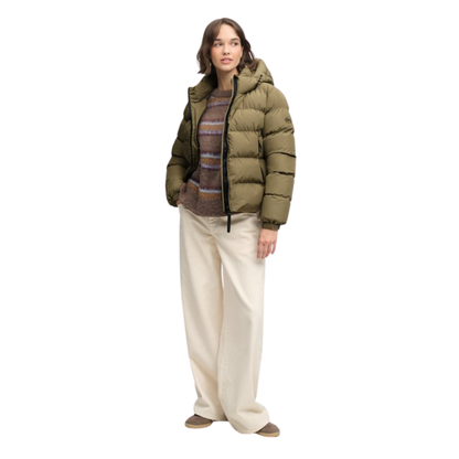 Superdry Hooded Green Puffer Jacket