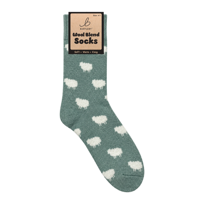 Green Sheep Wool Blend Socks