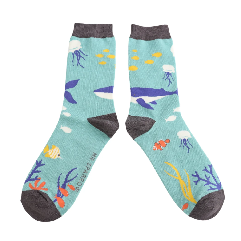 Mr Sparrow Green Underwater Socks