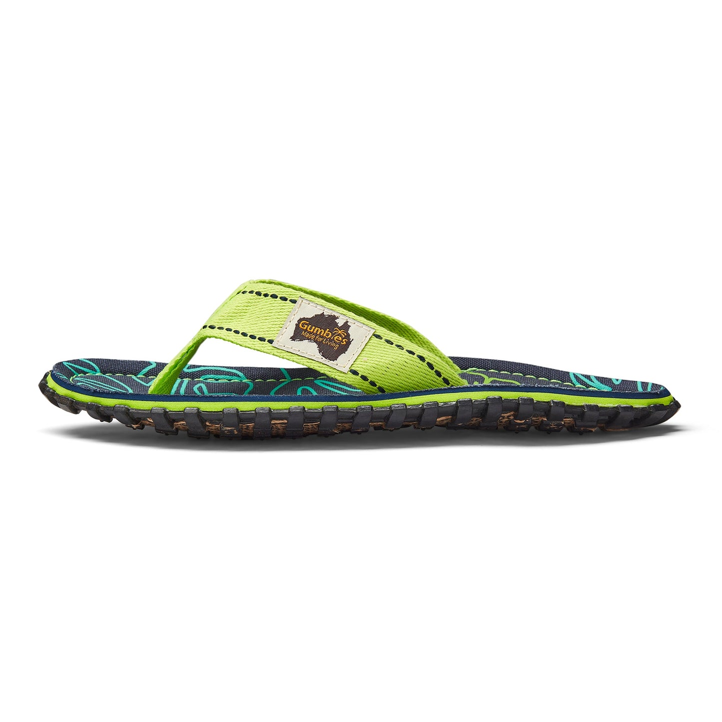 Gumbies Islander Lime Hibiscus Flip-Flops