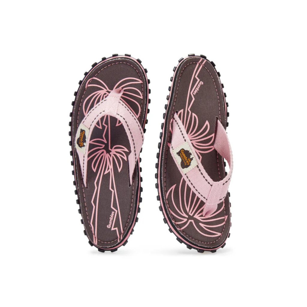 Gumbies Islander Palm Leaf Grey Flip Flops
