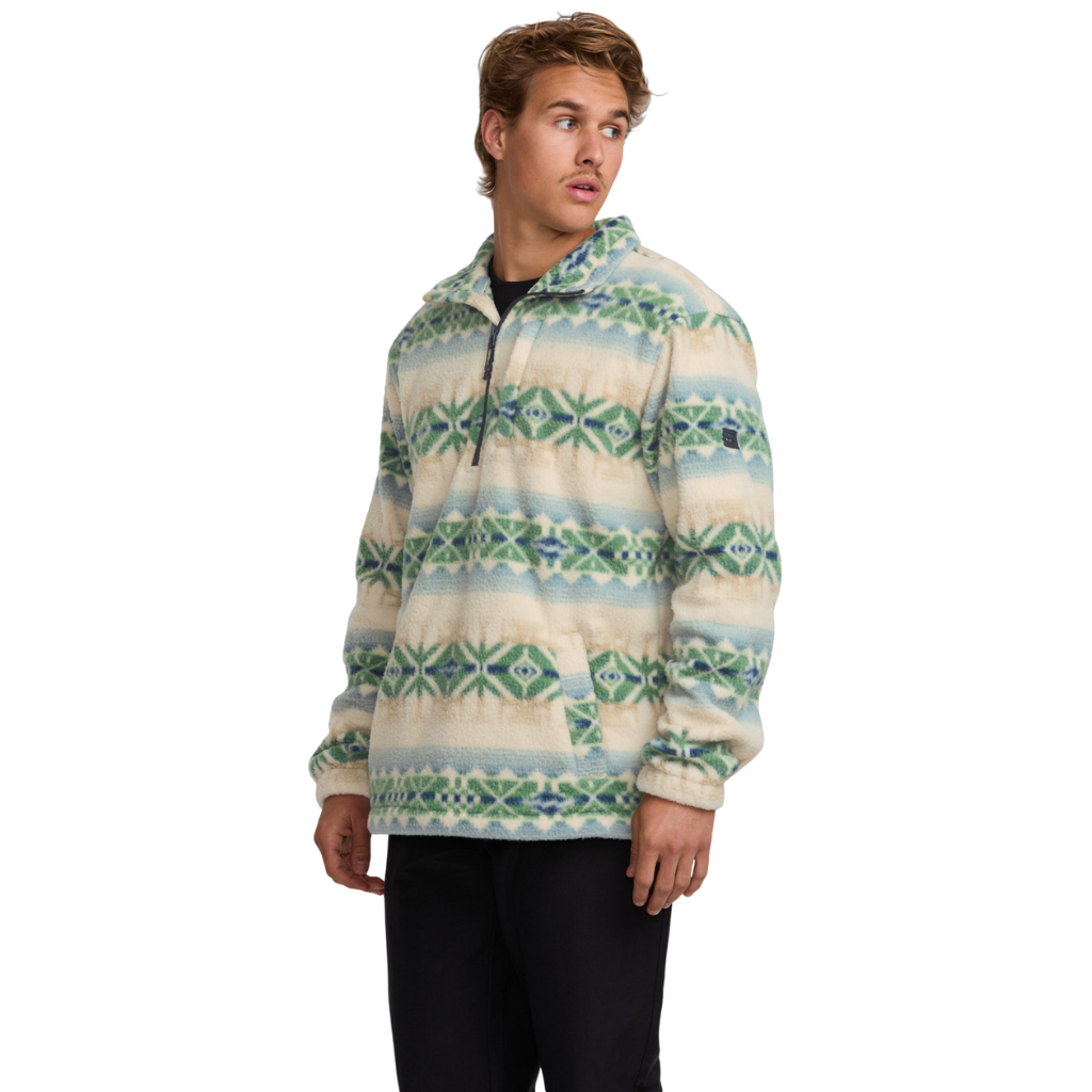 Billabong Half Zip Patterned Fleece Jumper