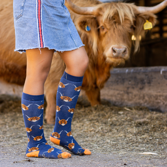 Highland Cow Welly Socks (4-7)