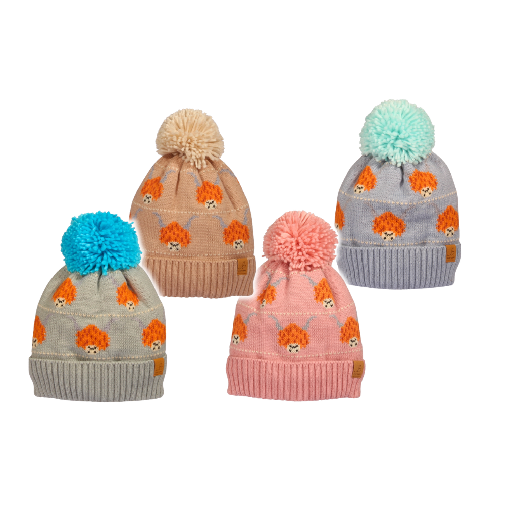 Waterproof Highland Cow Bobble Hat