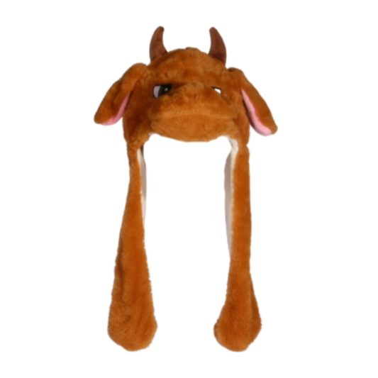 Highland Cow Hat with Moving Ears (Kids)