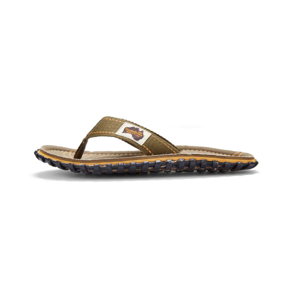 Gumbies Islander Palm Leaf Khaki Flip Flops