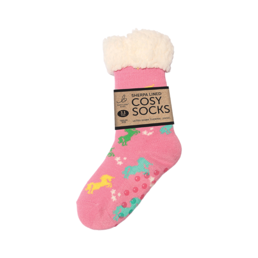 Sherpa Unicorn Slipper Socks (Kids)