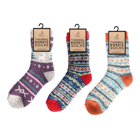Nordic Thermal Wool Blend Purple Socks (Kids)