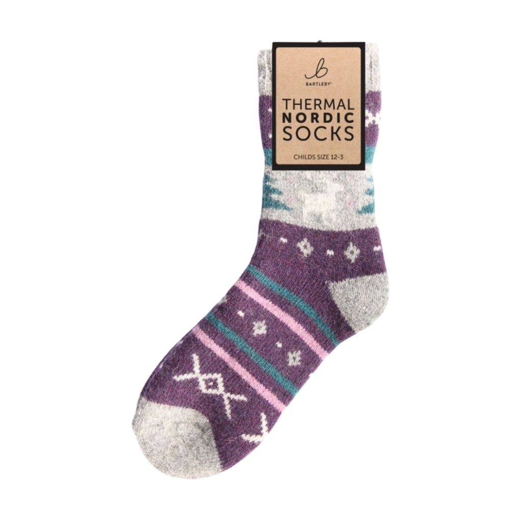 Nordic Thermal Wool Blend Purple Socks (Kids)