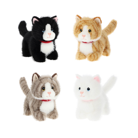 Keeleco 18cm Ginger & White Pouncing Kitten Soft Toy