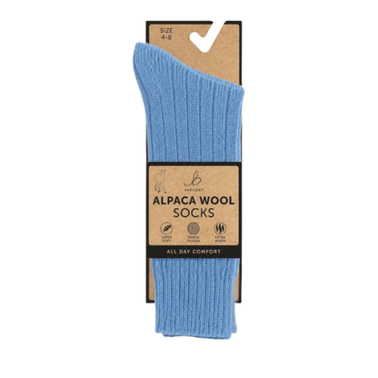 Alpaca Wool Blue Socks