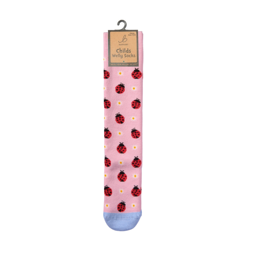Ladybird Pink Welly Socks (Kids)