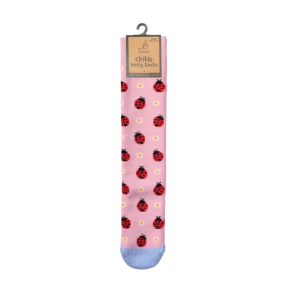 Ladybird Pink Welly Socks (Kids)