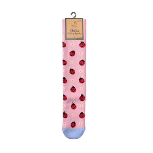 Ladybird Pink Welly Socks (Kids)