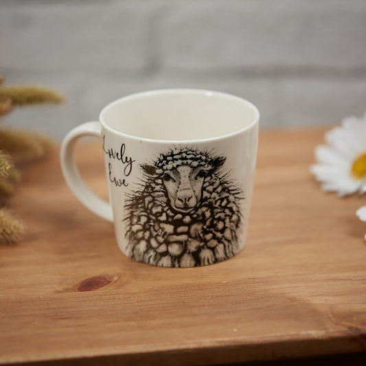 Lovely Ewe Sheep Grayscale Mug