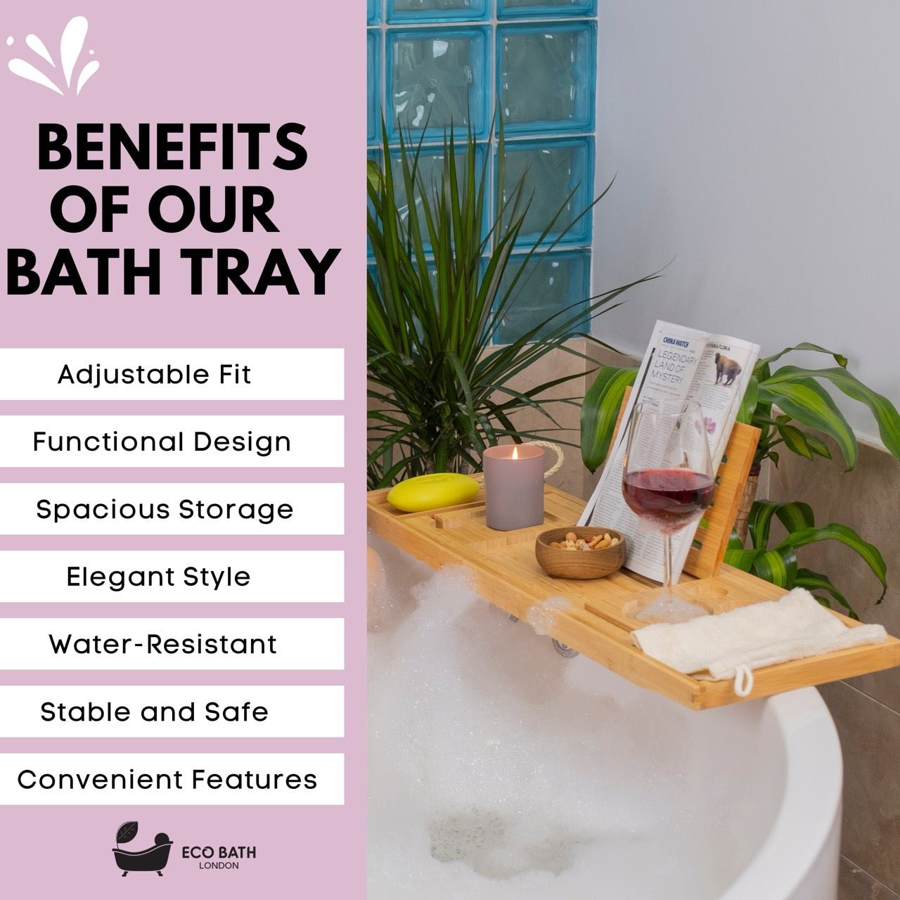 Eco Bath Bamboo Bath Tray