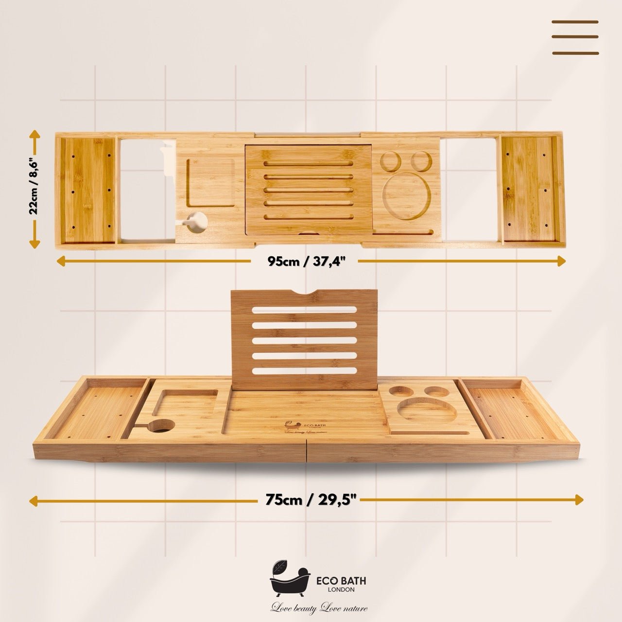 Eco Bath Bamboo Bath Tray