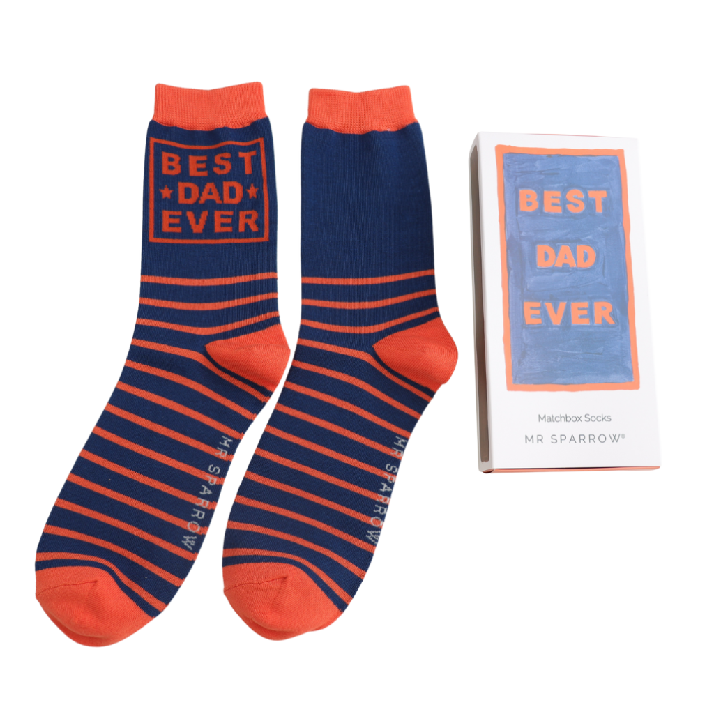 Mr Sparrow Best Dad Ever Matchbox Socks