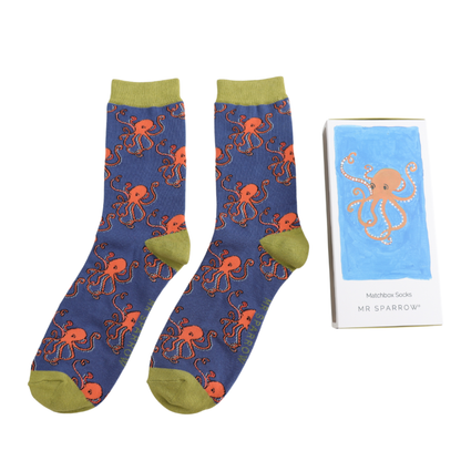 Mr Sparrow Octopus Matchbox Socks
