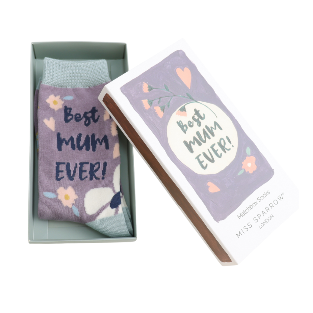 Miss Sparrow Best Mum Ever Matchbox Socks
